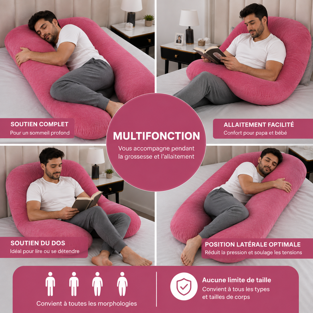 Confort adapté au sommeil, lecture et repos