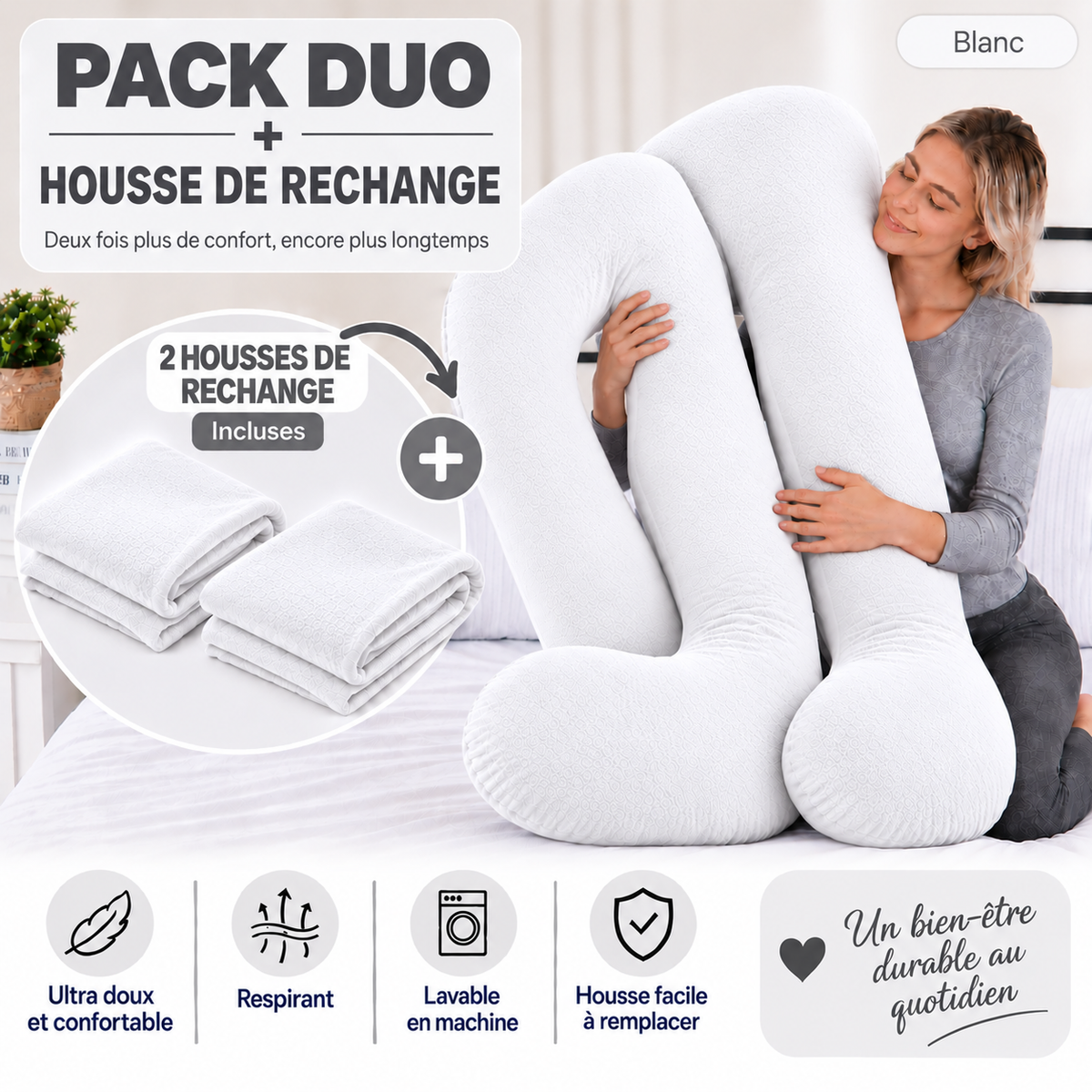 Ergonomic Pillow Duo - Pack of 2 Pillows of Your Choice