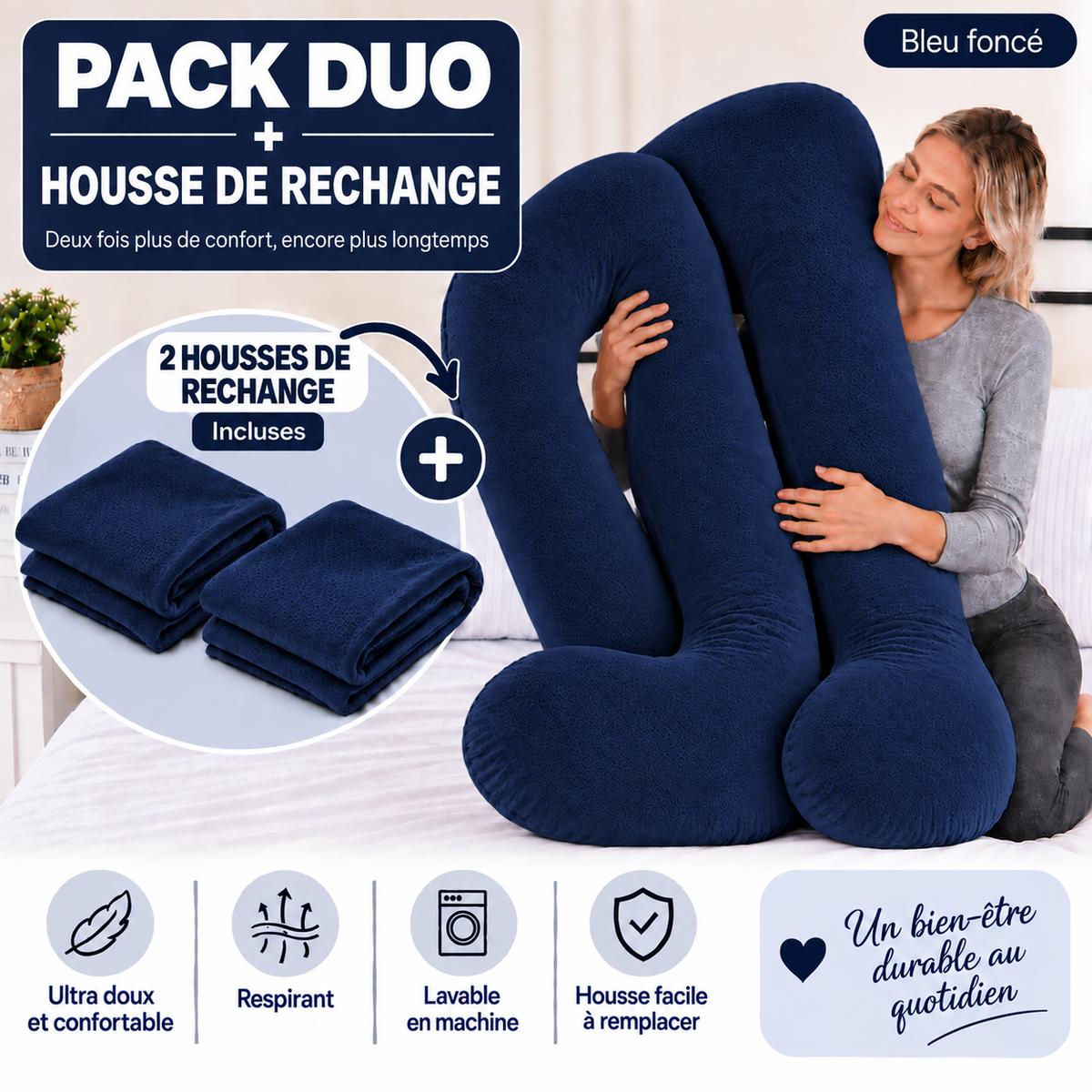 Ergonomic Pillow Duo - Pack of 2 Pillows of Your Choice