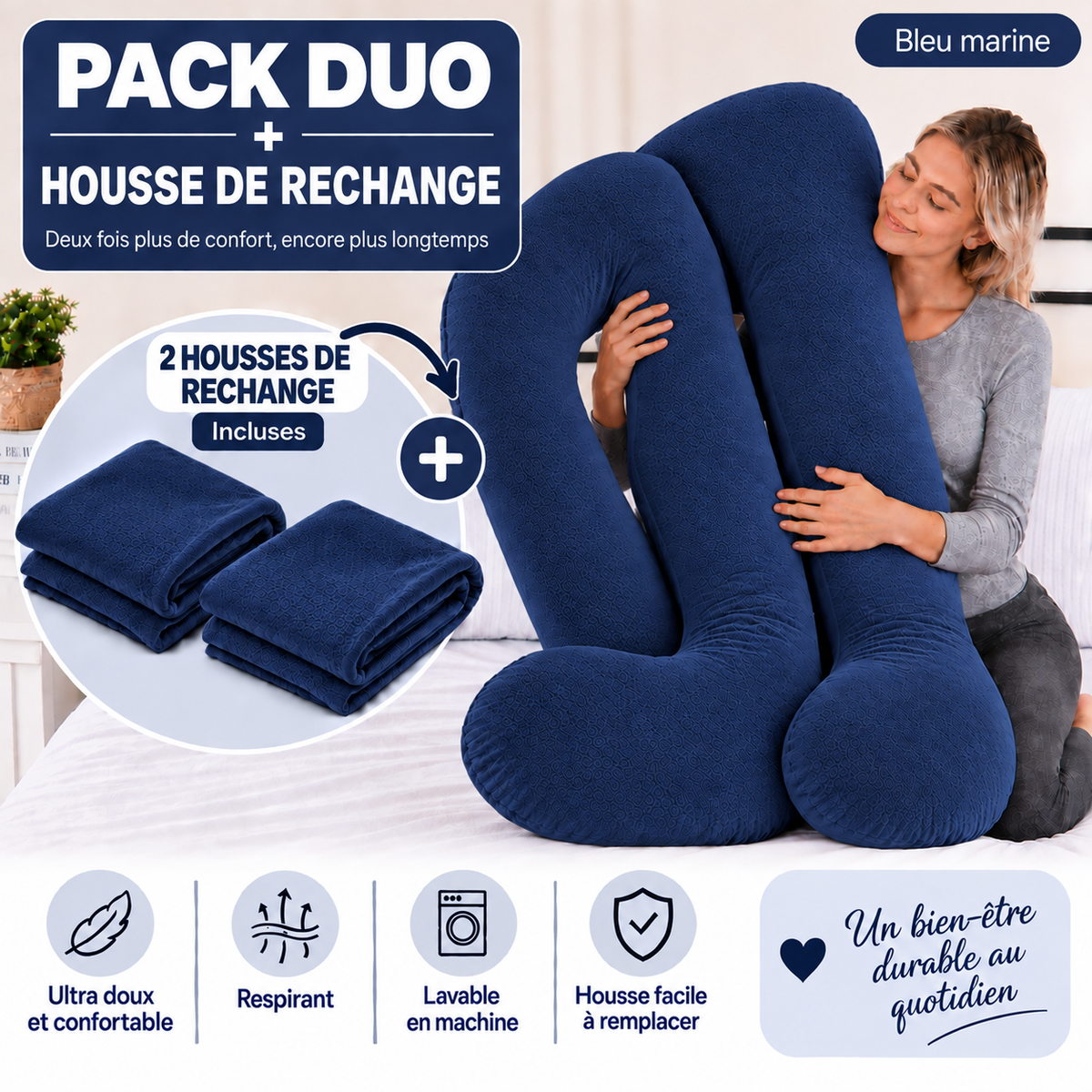 Ergonomic Pillow Duo - Pack of 2 Pillows of Your Choice