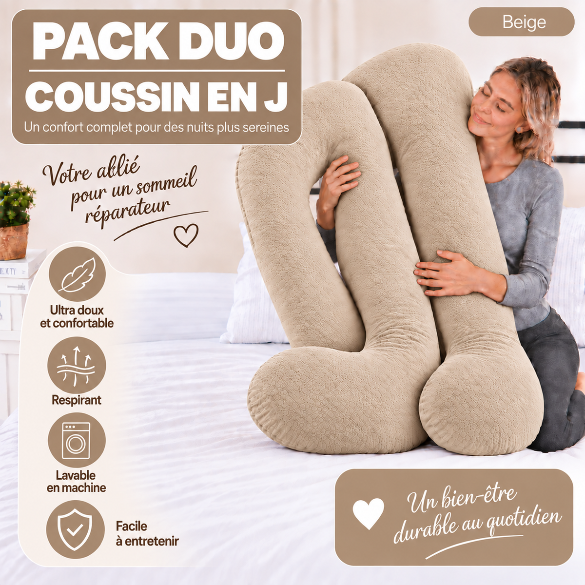 Ergonomic Pillow Duo - Pack of 2 Pillows of Your Choice