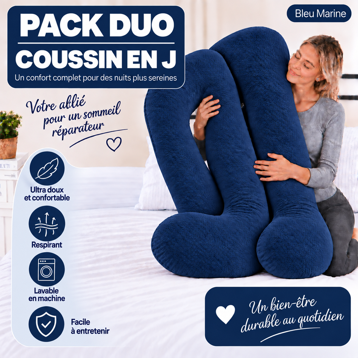 Ergonomic Pillow Duo - Pack of 2 Pillows of Your Choice