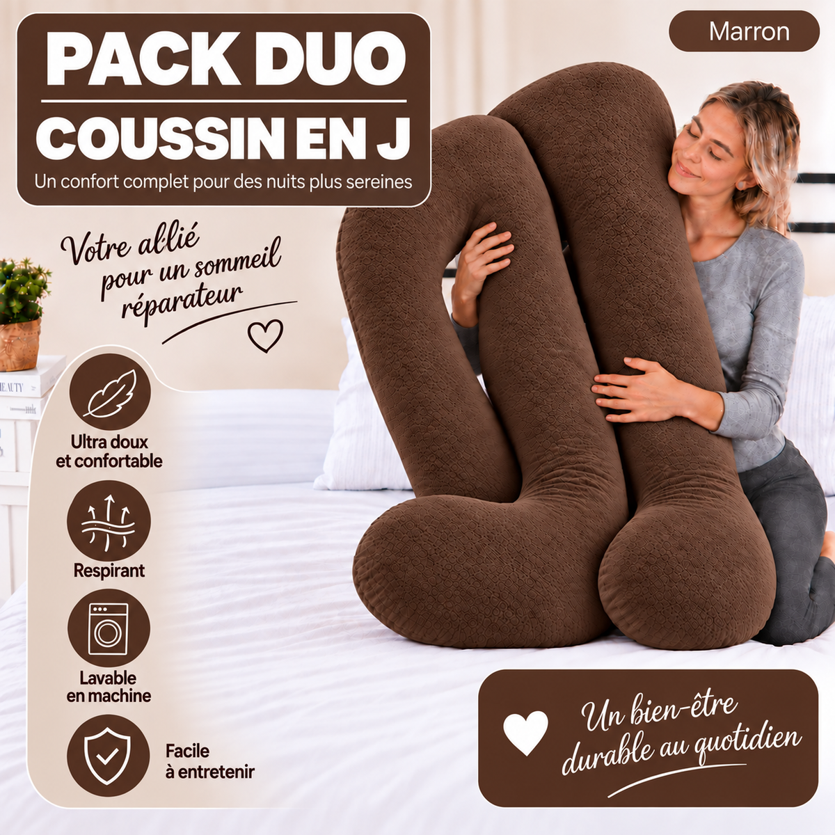 Ergonomic Pillow Duo - Pack of 2 Pillows of Your Choice