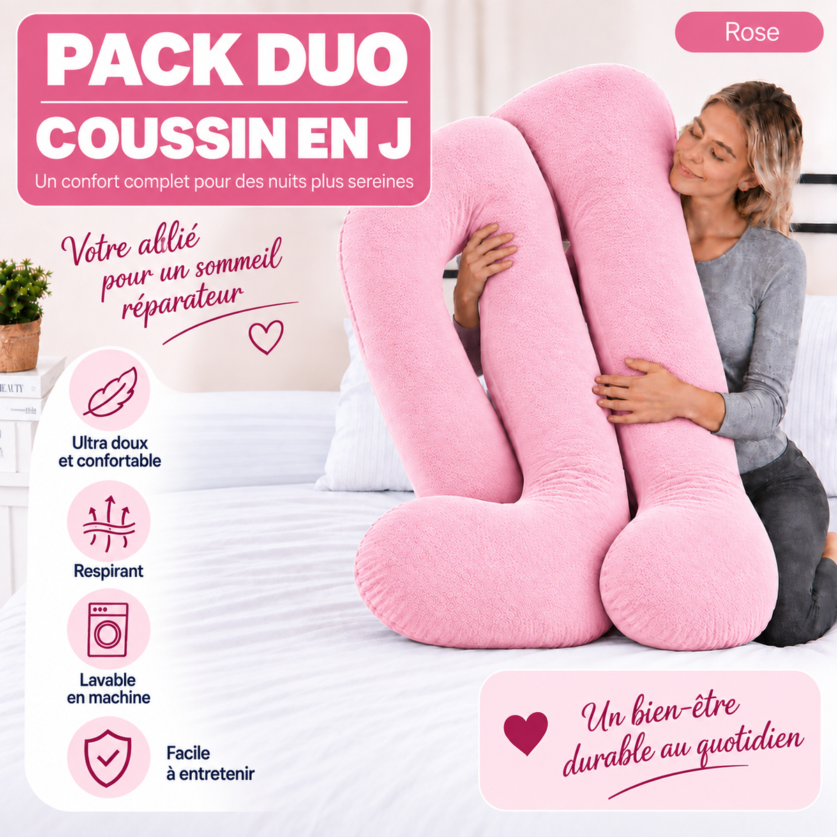 Ergonomic Pillow Duo - Pack of 2 Pillows of Your Choice