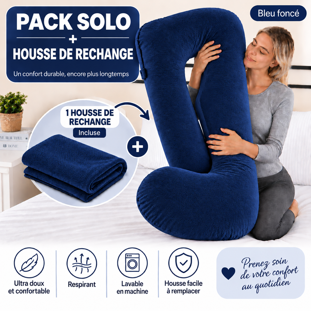 Pack Coussin Ergonomique + Housse de Rechange