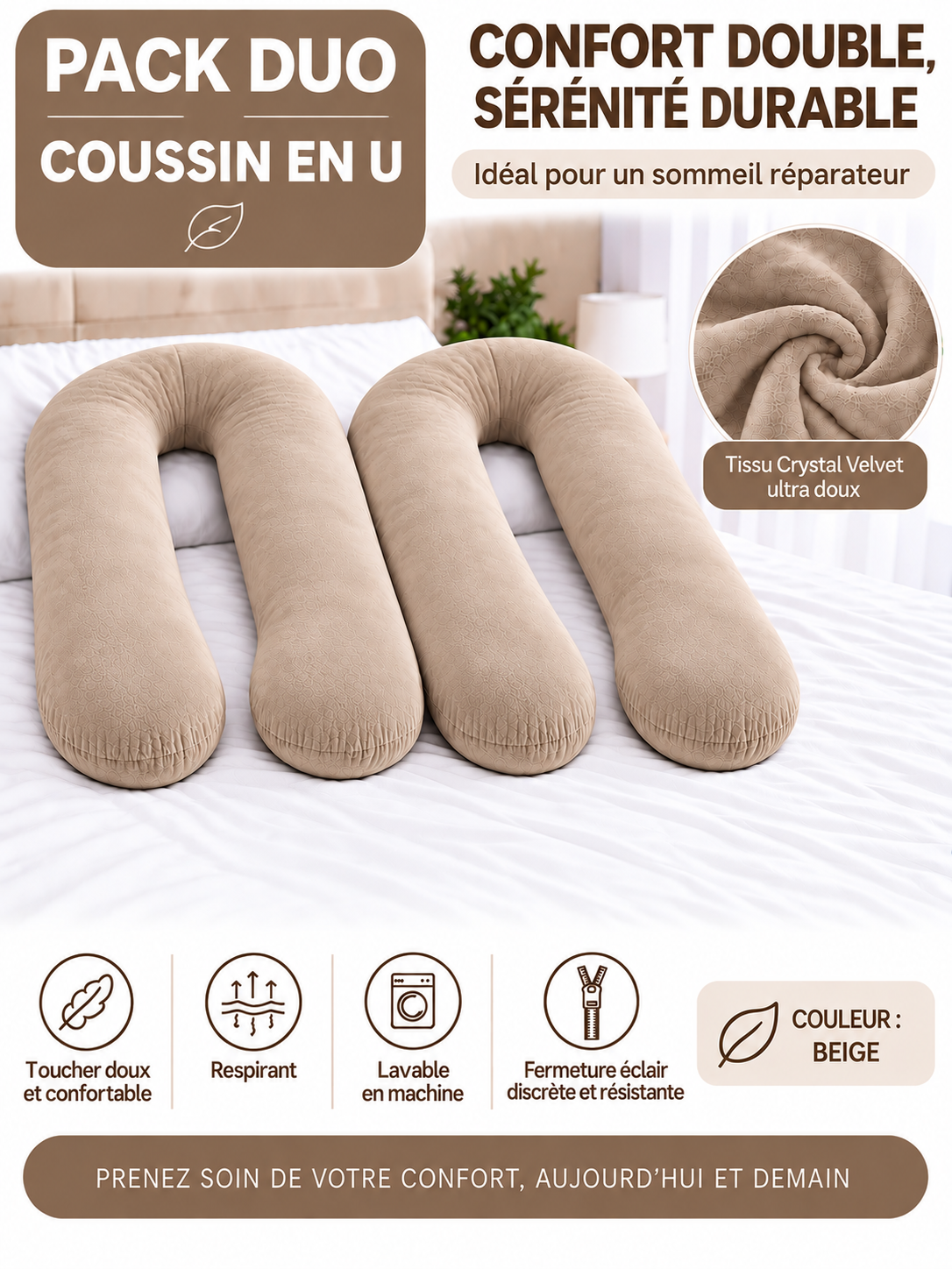 Ergonomic Pillow Duo - Pack of 2 Pillows of Your Choice