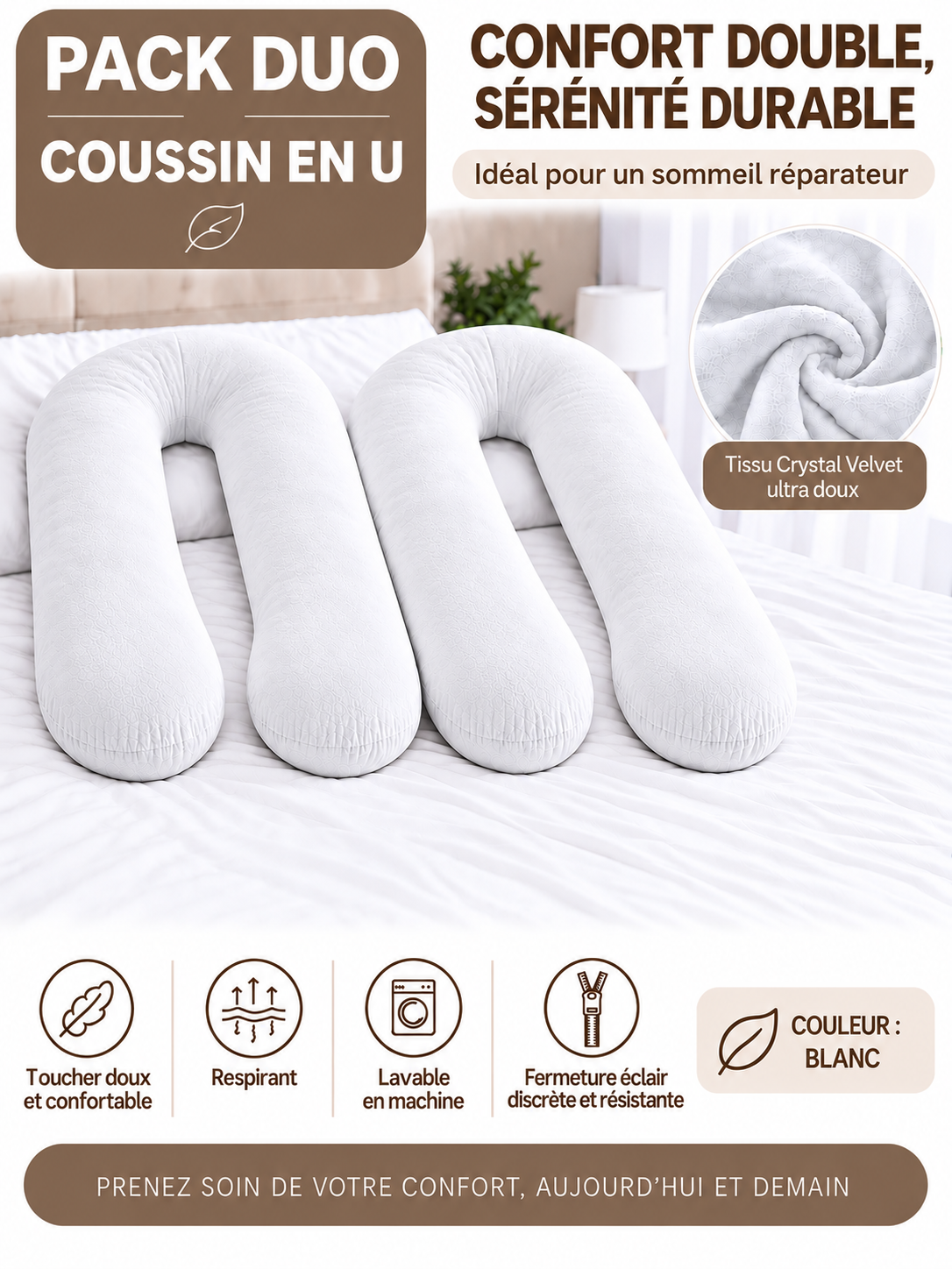 Ergonomic Pillow Duo - Pack of 2 Pillows of Your Choice
