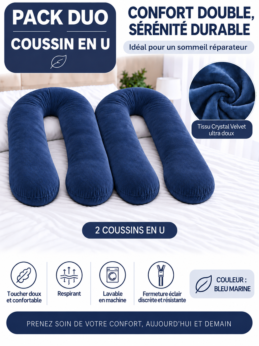 Ergonomic Pillow Duo - Pack of 2 Pillows of Your Choice