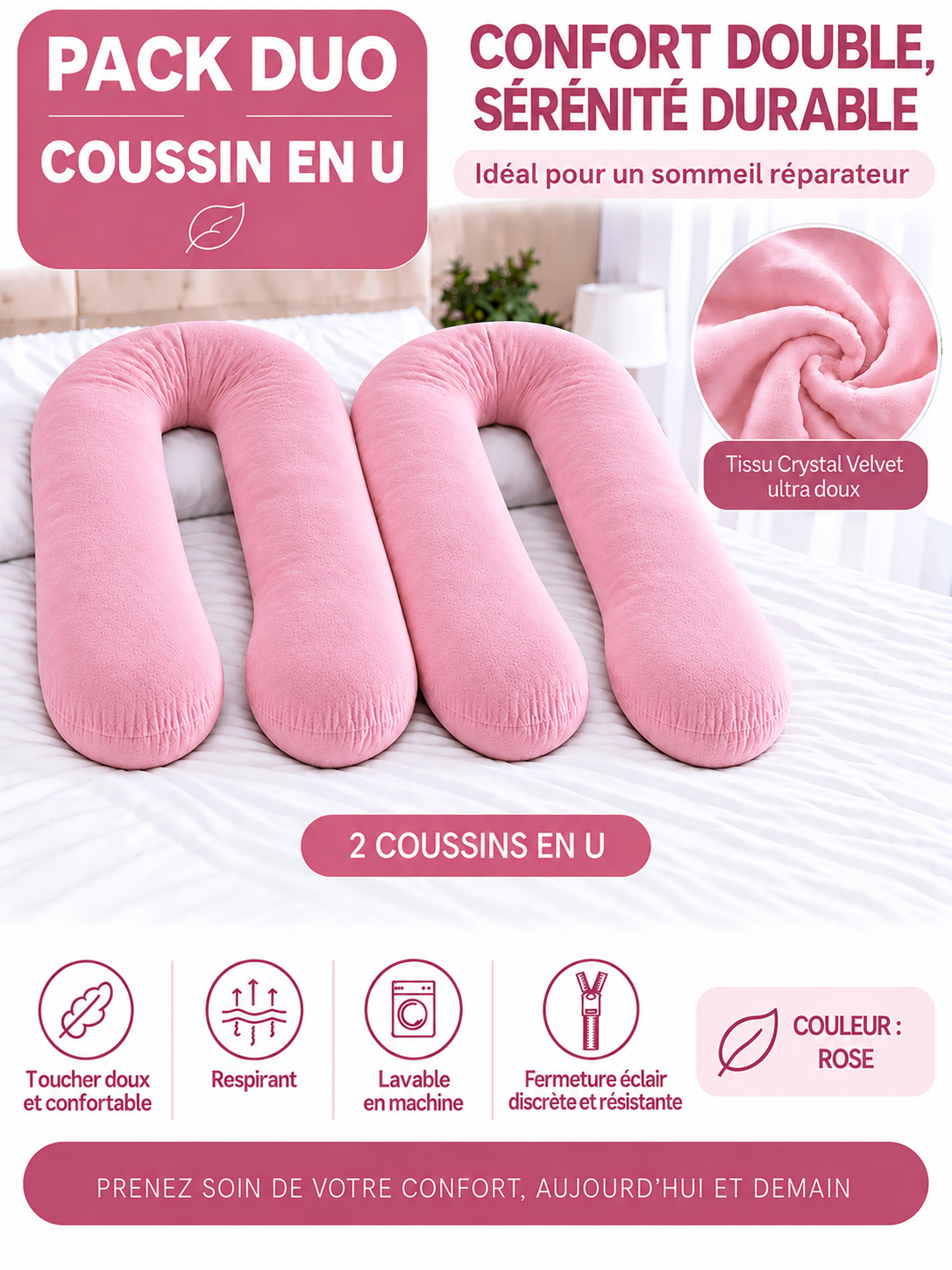 Ergonomic Pillow Duo - Pack of 2 Pillows of Your Choice
