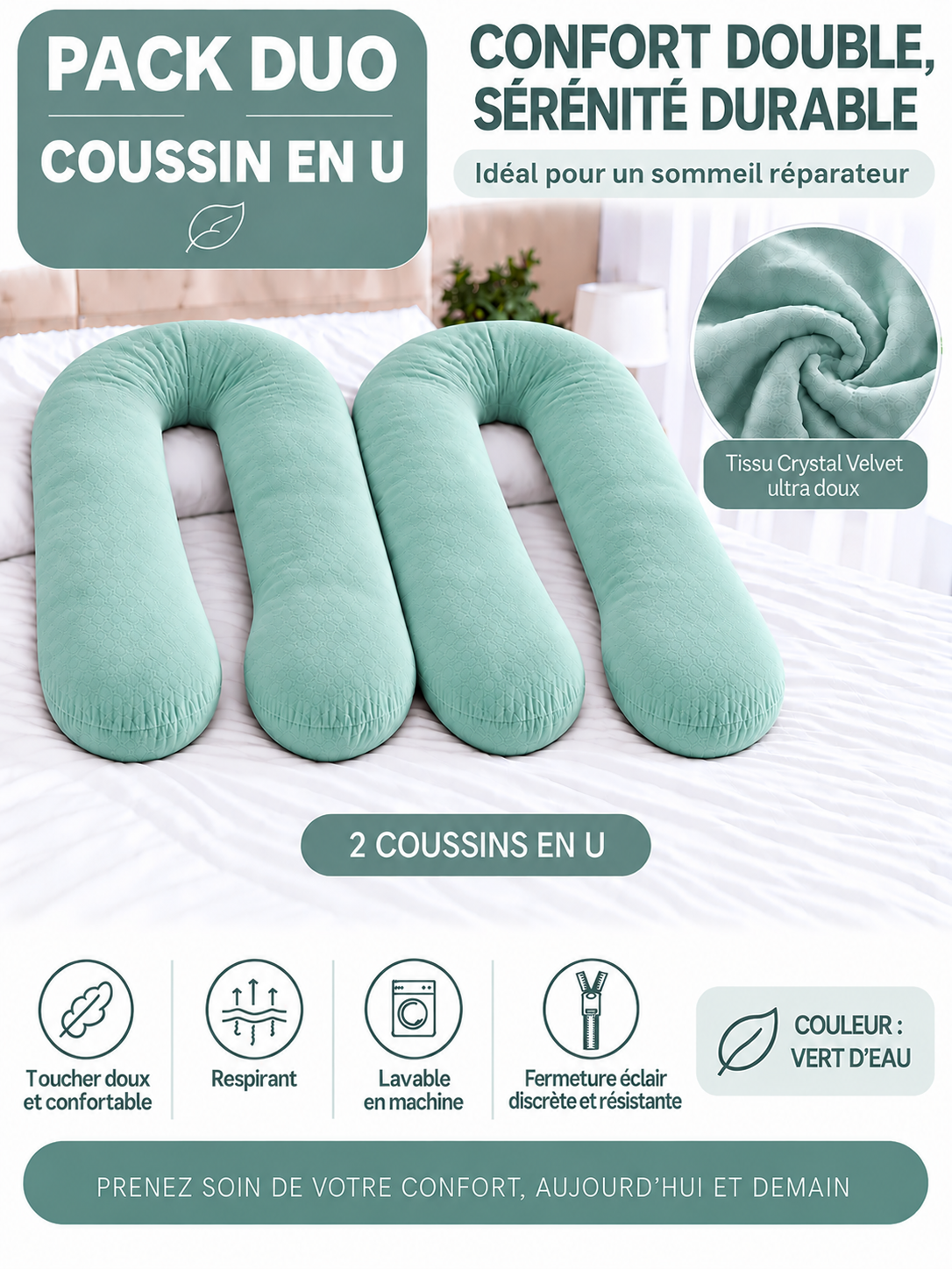 Ergonomic Pillow Duo - Pack of 2 Pillows of Your Choice
