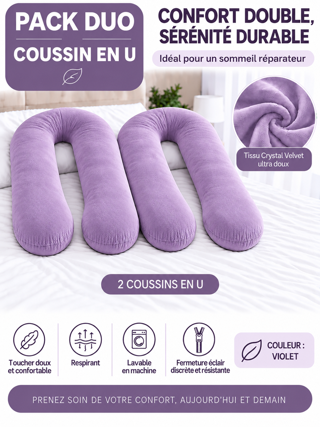 Ergonomic Pillow Duo - Pack of 2 Pillows of Your Choice