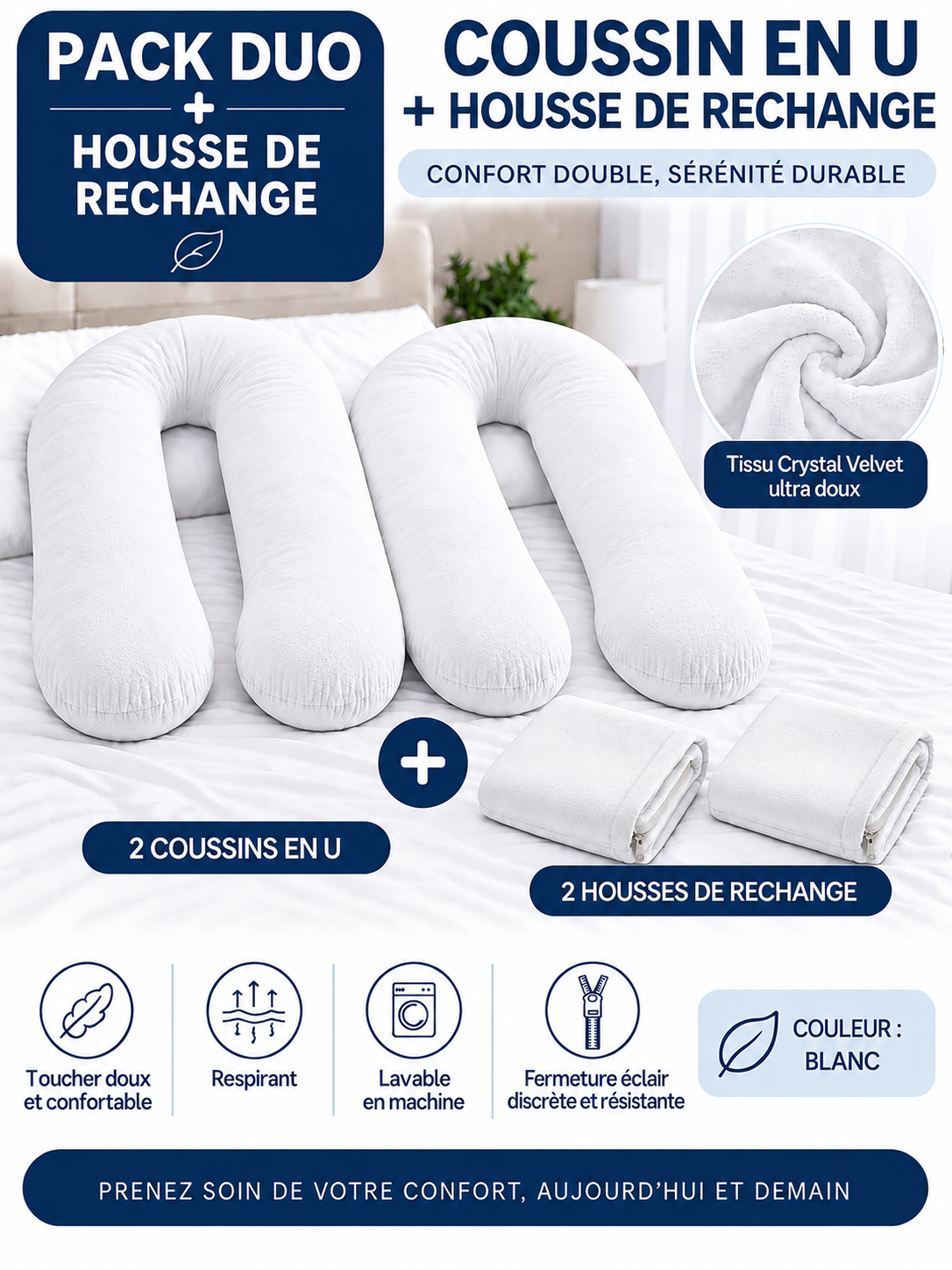 Ergonomic Pillow Duo - Pack of 2 Pillows of Your Choice