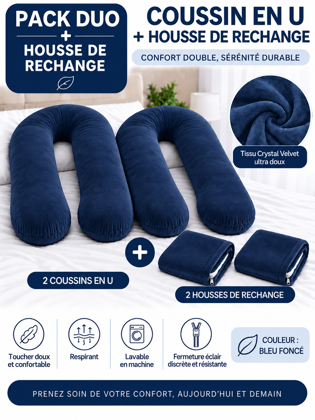 Ergonomic Pillow Duo - Pack of 2 Pillows of Your Choice