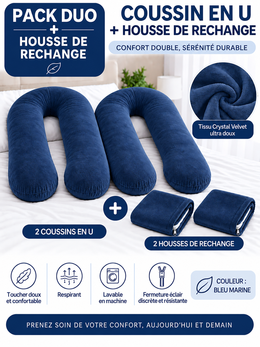 Ergonomic Pillow Duo - Pack of 2 Pillows of Your Choice