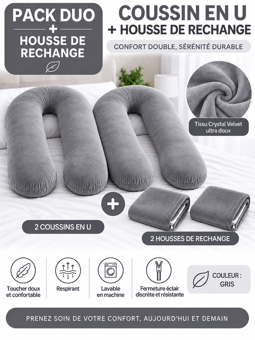 Ergonomic Pillow Duo - Pack of 2 Pillows of Your Choice