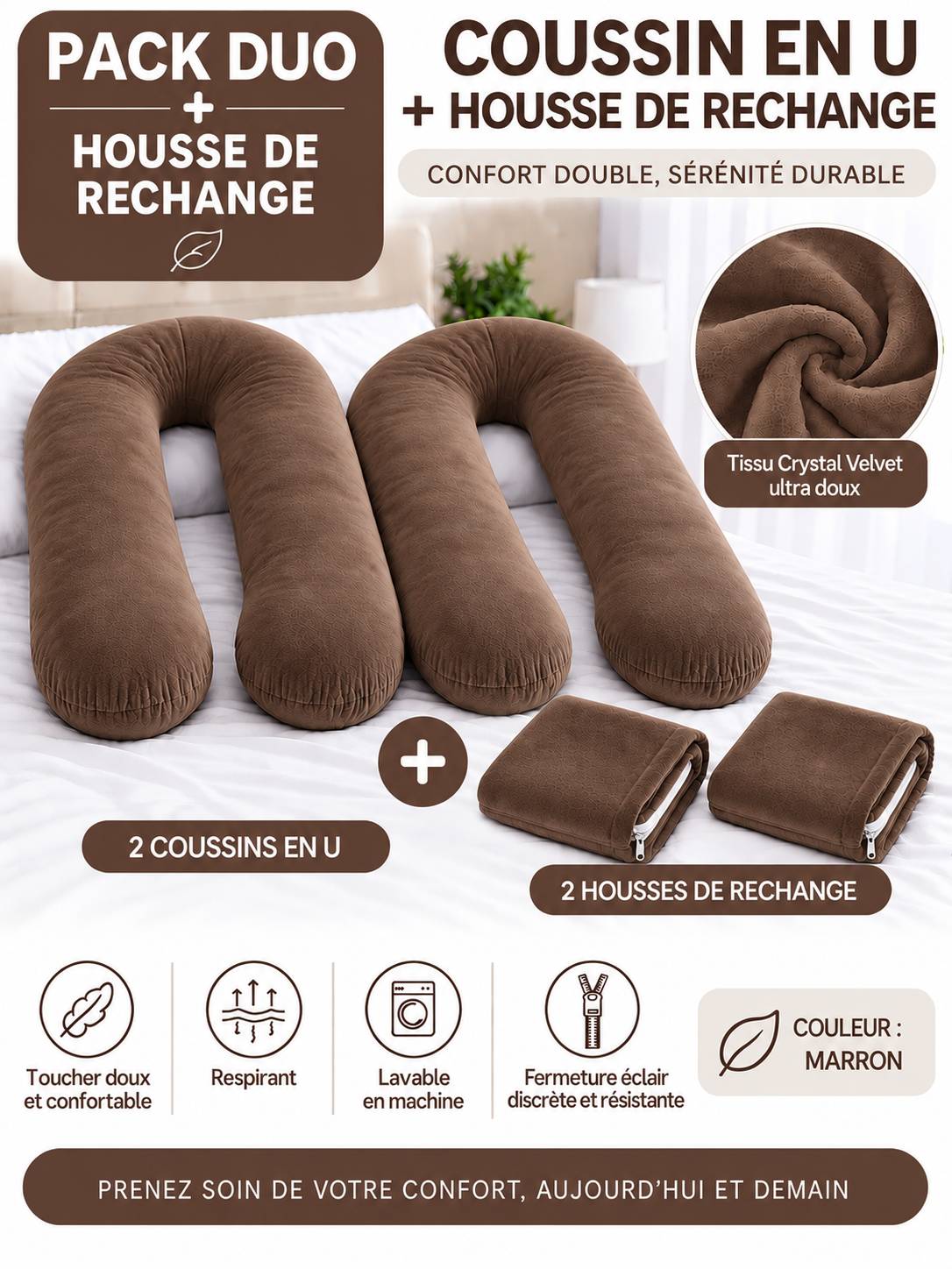 Ergonomic Pillow Duo - Pack of 2 Pillows of Your Choice