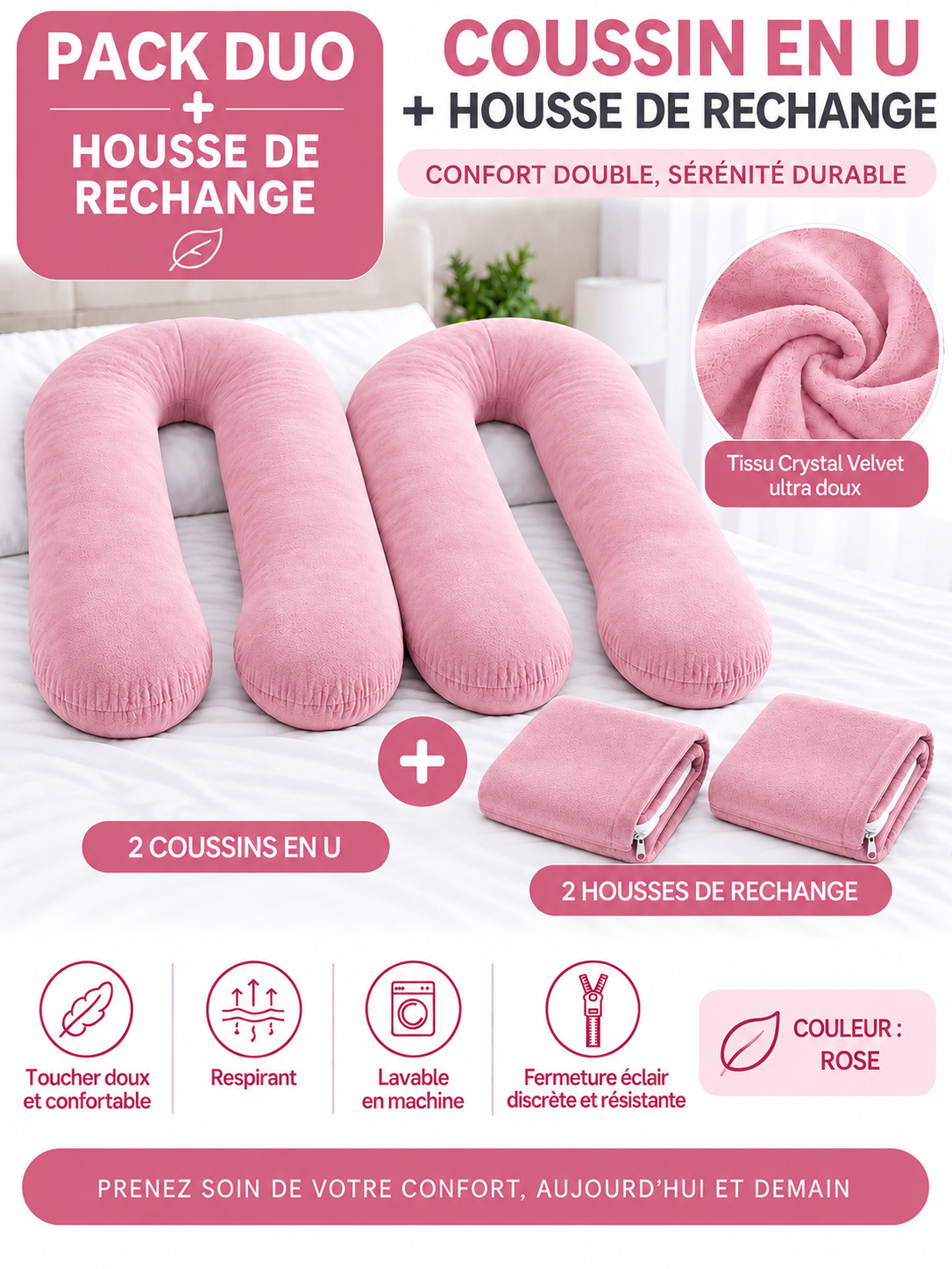 Ergonomic Pillow Duo - Pack of 2 Pillows of Your Choice