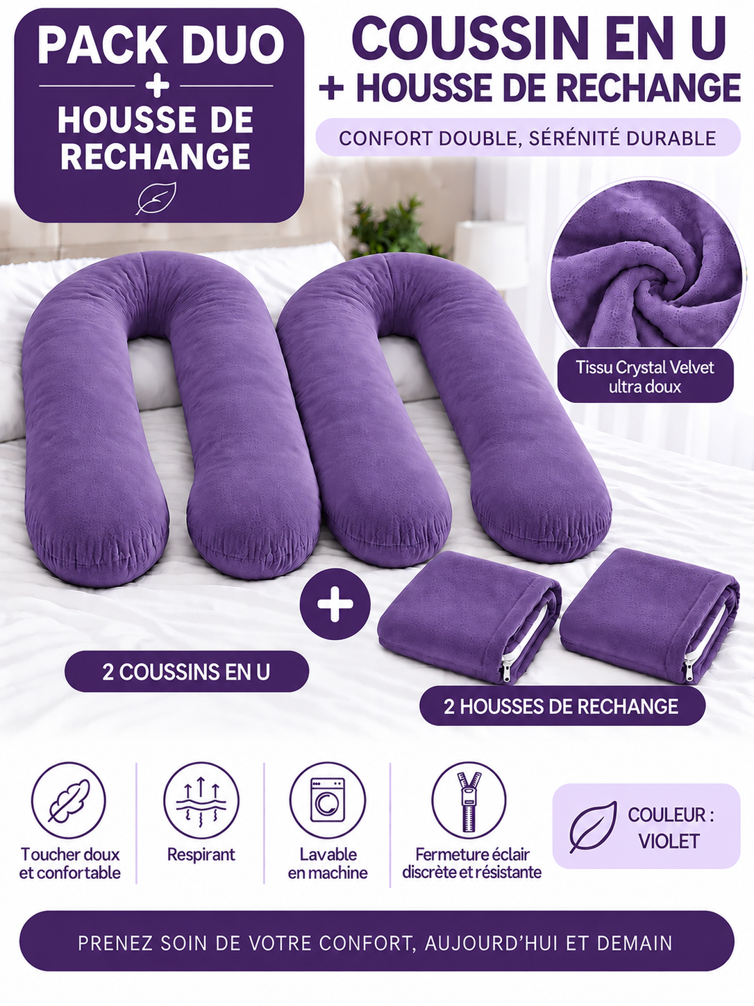 Ergonomic Pillow Duo - Pack of 2 Pillows of Your Choice