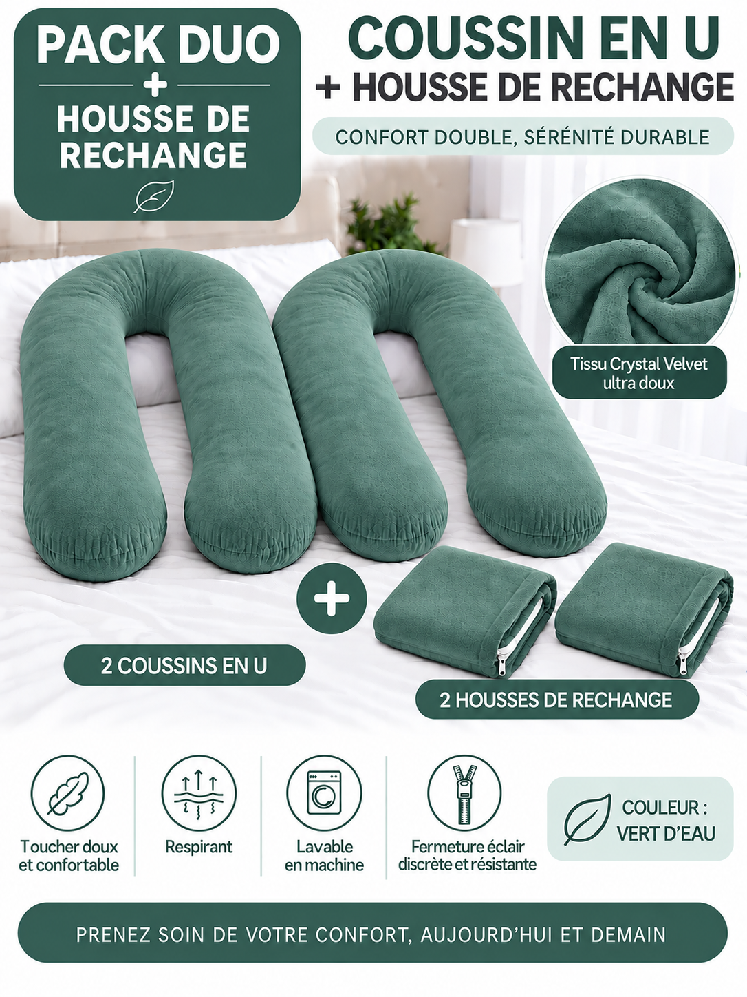 Ergonomic Pillow Duo - Pack of 2 Pillows of Your Choice