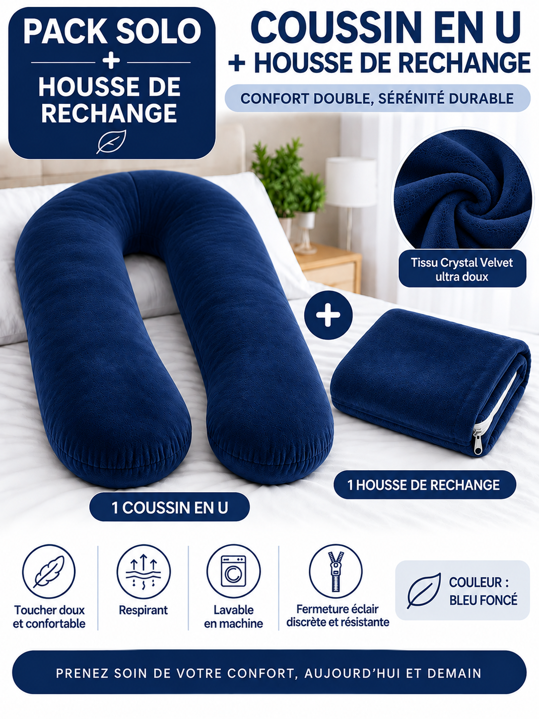 Pack Coussin Ergonomique + Housse de Rechange